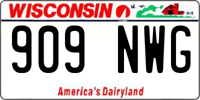 WI license plate 909NWG