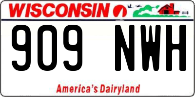 WI license plate 909NWH
