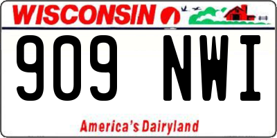 WI license plate 909NWI