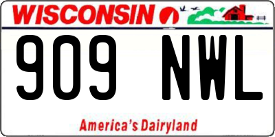 WI license plate 909NWL
