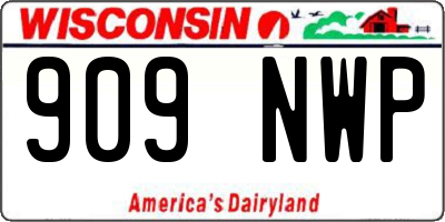 WI license plate 909NWP