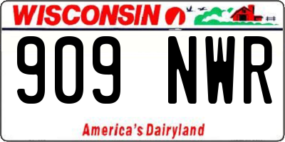WI license plate 909NWR