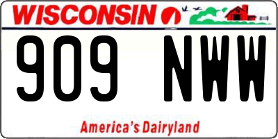 WI license plate 909NWW