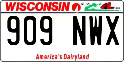 WI license plate 909NWX