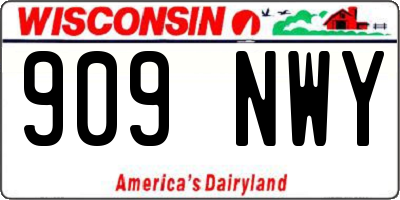 WI license plate 909NWY