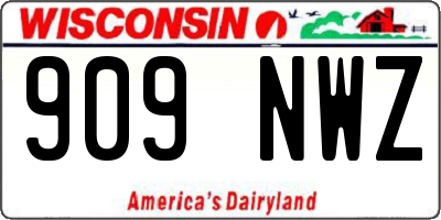 WI license plate 909NWZ
