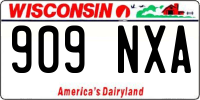 WI license plate 909NXA