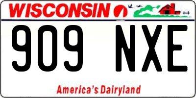 WI license plate 909NXE