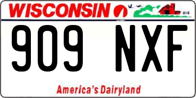 WI license plate 909NXF