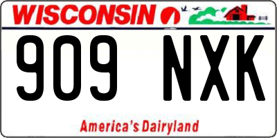 WI license plate 909NXK