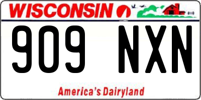 WI license plate 909NXN