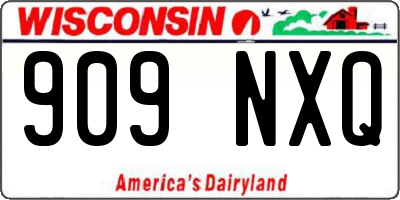 WI license plate 909NXQ