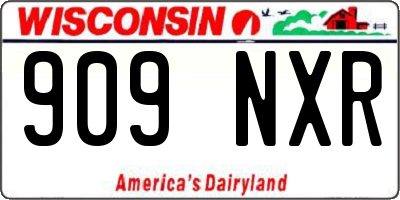 WI license plate 909NXR