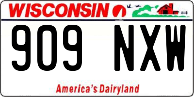 WI license plate 909NXW