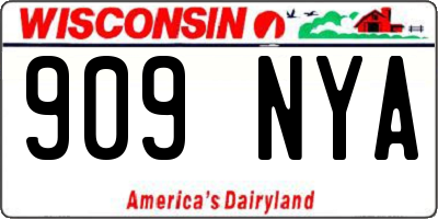WI license plate 909NYA