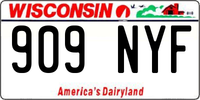 WI license plate 909NYF