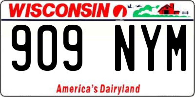 WI license plate 909NYM