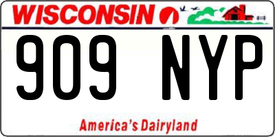 WI license plate 909NYP