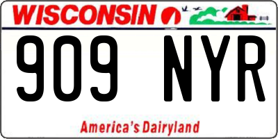 WI license plate 909NYR
