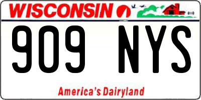 WI license plate 909NYS