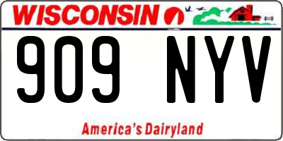 WI license plate 909NYV