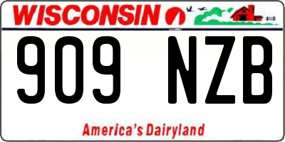 WI license plate 909NZB