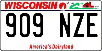 WI license plate 909NZE
