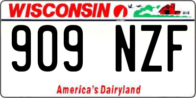 WI license plate 909NZF
