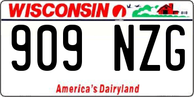WI license plate 909NZG