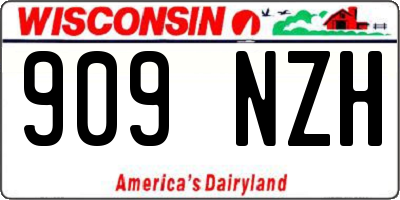 WI license plate 909NZH