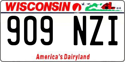 WI license plate 909NZI