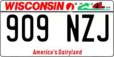 WI license plate 909NZJ