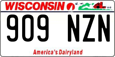 WI license plate 909NZN