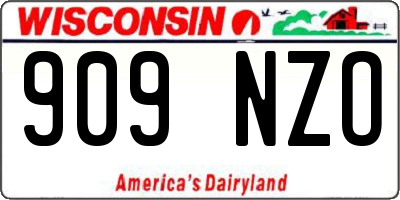 WI license plate 909NZO