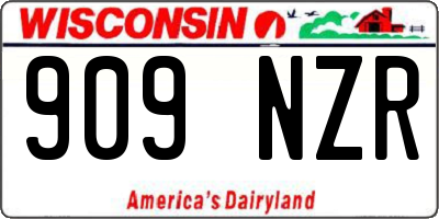 WI license plate 909NZR