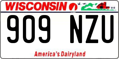 WI license plate 909NZU