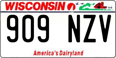 WI license plate 909NZV