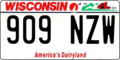 WI license plate 909NZW