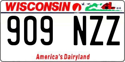 WI license plate 909NZZ