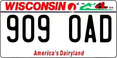 WI license plate 909OAD