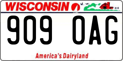 WI license plate 909OAG