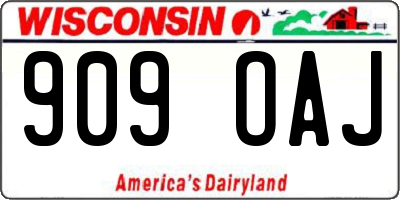 WI license plate 909OAJ
