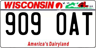 WI license plate 909OAT