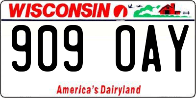 WI license plate 909OAY