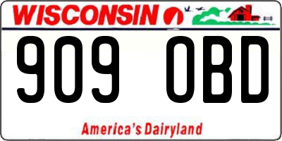 WI license plate 909OBD