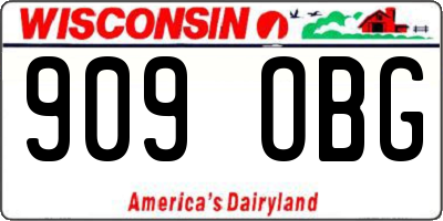 WI license plate 909OBG