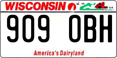 WI license plate 909OBH