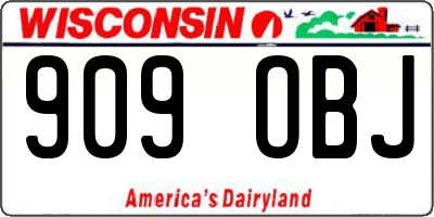 WI license plate 909OBJ