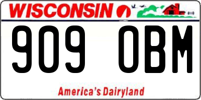 WI license plate 909OBM