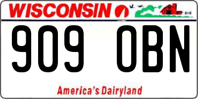 WI license plate 909OBN